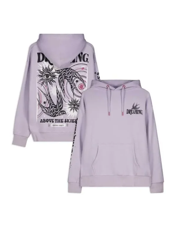 Sweatshirt - Rückenprint - lila