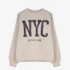 Sweatshirt - Schriftzug - beige