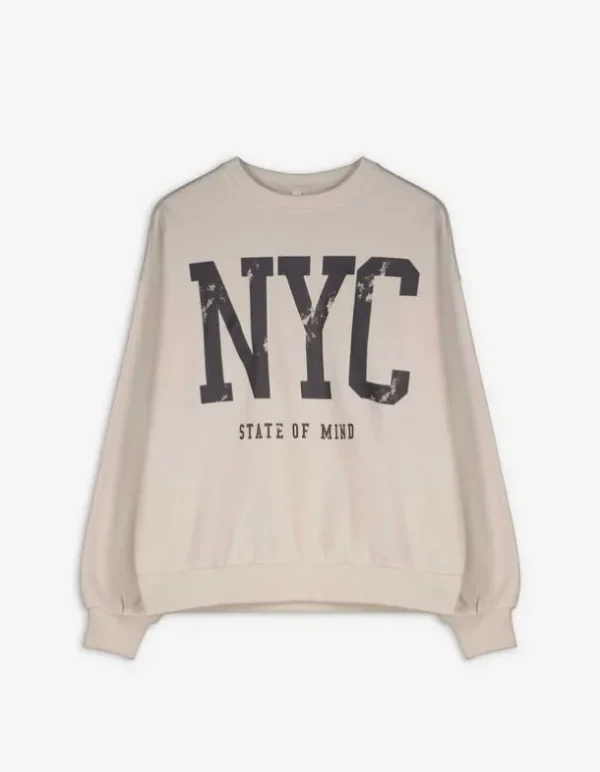 Sweatshirt - Schriftzug - beige