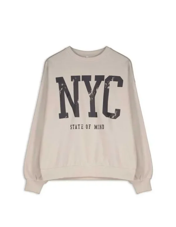 Sweatshirt - Schriftzug - beige