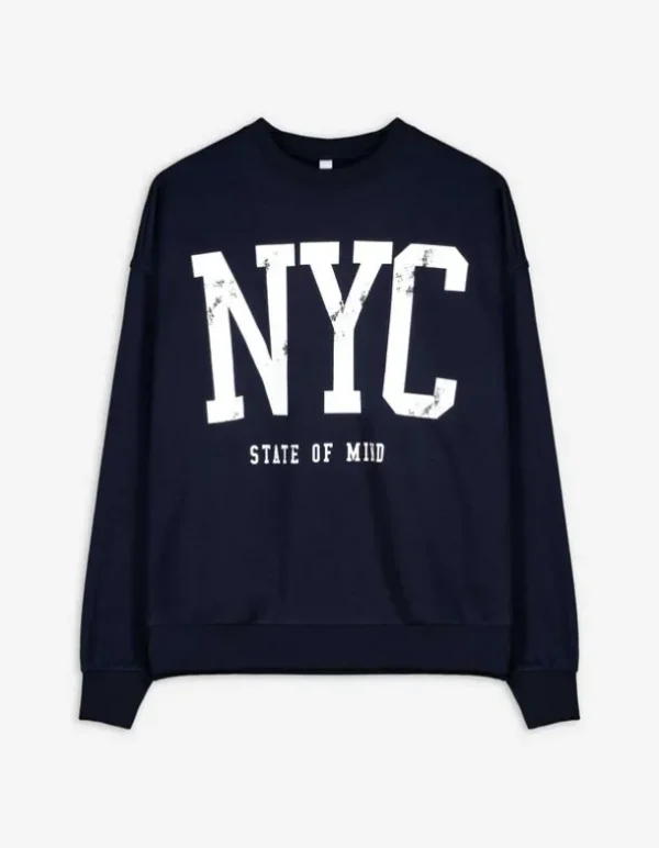 Sweatshirt - Schriftzug - dunkelblau