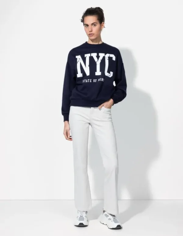 Sweatshirt - Schriftzug - dunkelblau