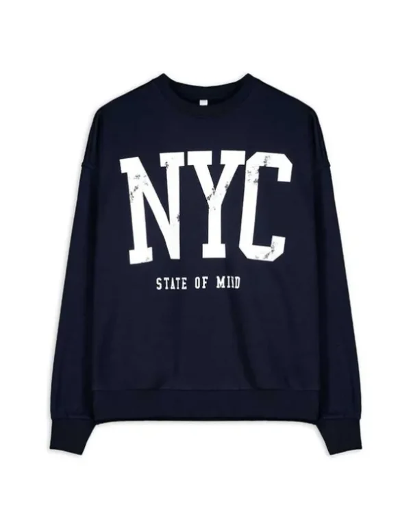 Sweatshirt - Schriftzug - dunkelblau