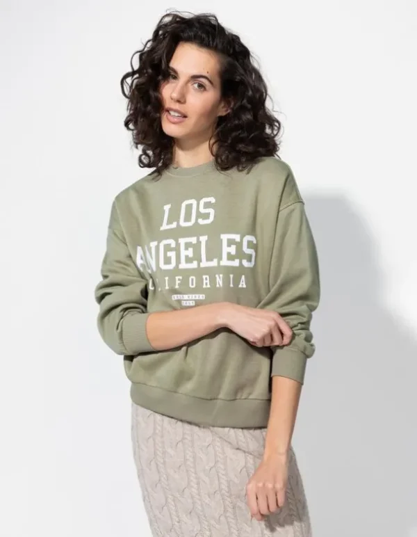 Sweatshirt - Schriftzug - grün