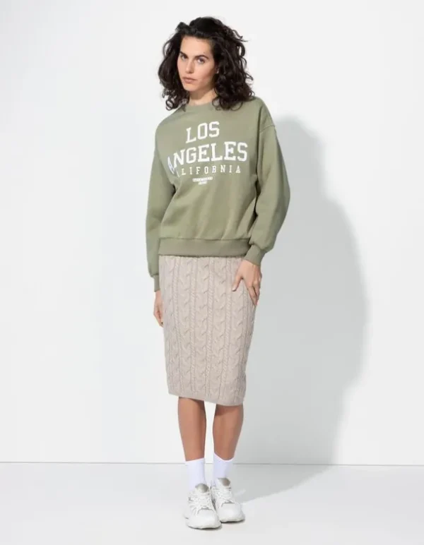 Sweatshirt - Schriftzug - grün