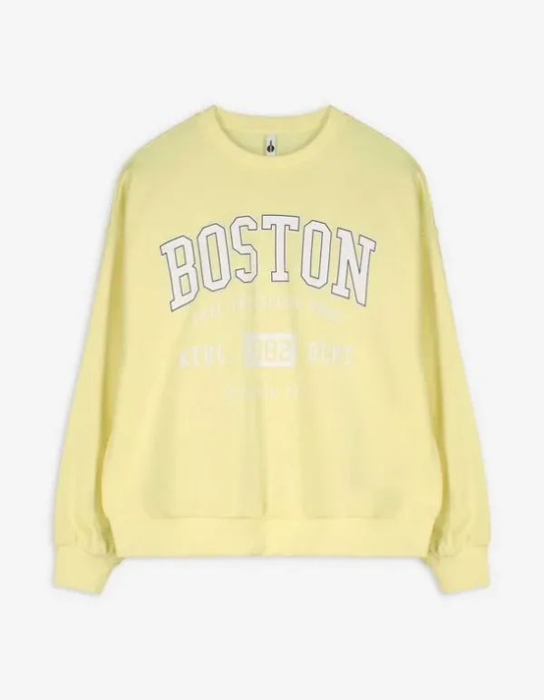 Sweatshirt - Schriftzug - hellgelb