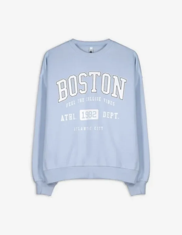 Sweatshirt - Schriftzug - hellblau