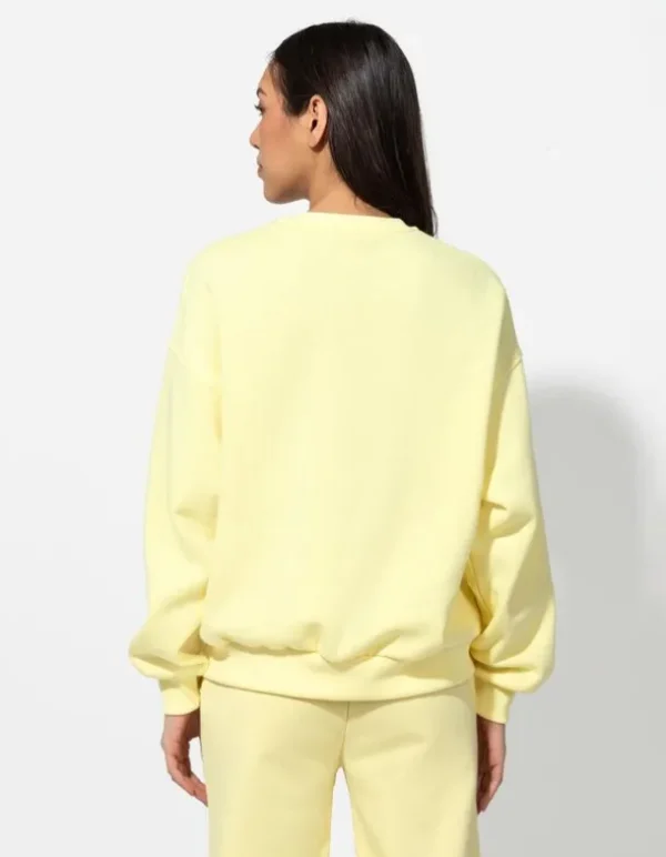 Sweatshirt - Schriftzug - hellgelb