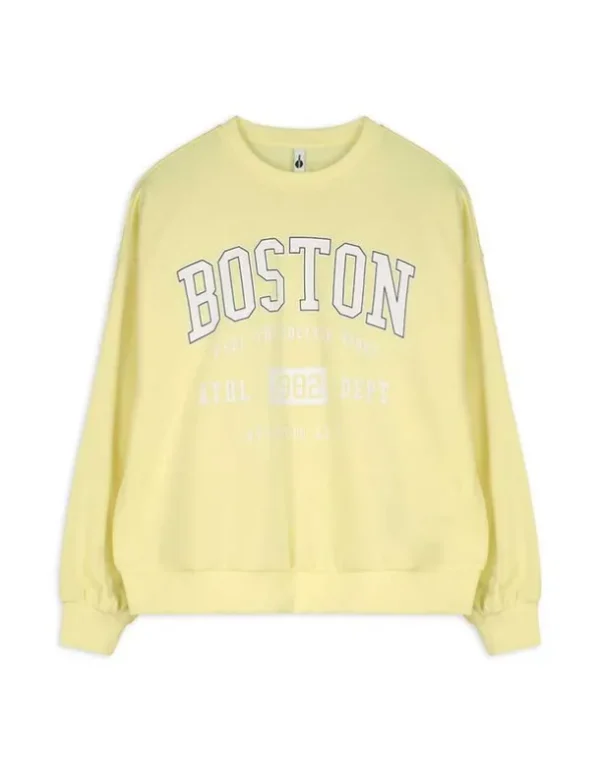 Sweatshirt - Schriftzug - hellgelb