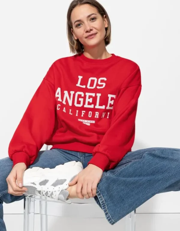 Sweatshirt - Schriftzug - rot