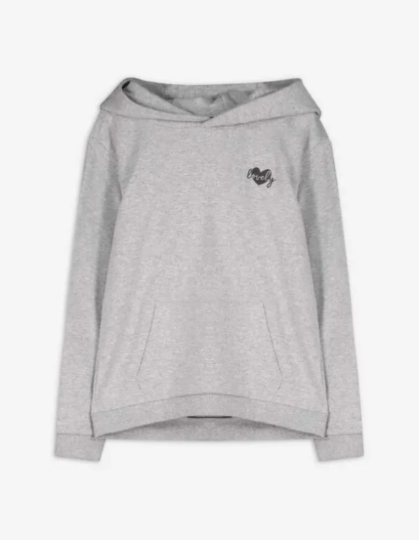 Sweatshirt - Stickerei - hellgrau