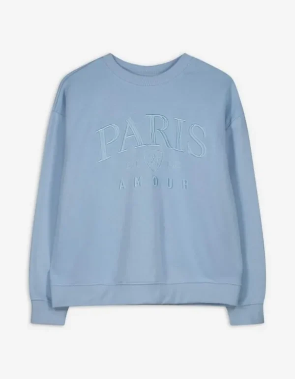 Sweatshirt - Stickereien - hellblau