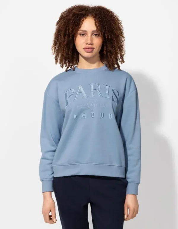 Sweatshirt - Stickereien - hellblau