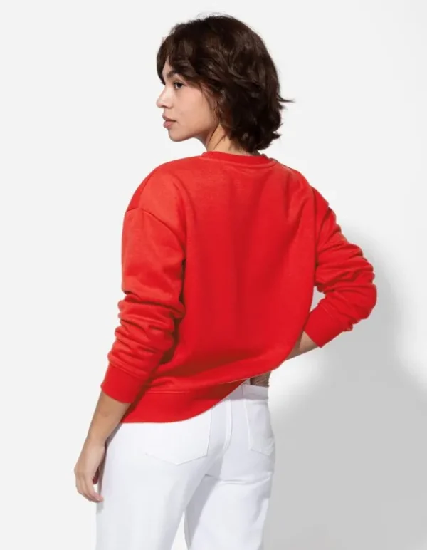 Sweatshirt - Stickereien - rot