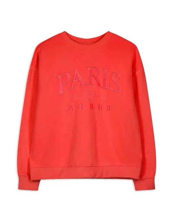 Sweatshirt - Stickereien - rot