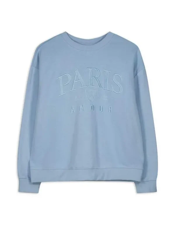 Sweatshirt - Stickereien - hellblau