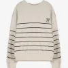 Sweatshirt - Streifen - beige