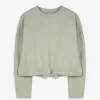 Sweatshirt - Tunnelzug am Saum - grün
