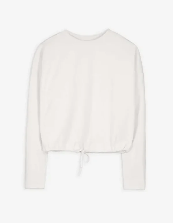 Sweatshirt - Tunnelzug am Saum - beige