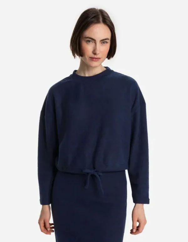 Sweatshirt - Tunnelzug am Saum - dunkelblau