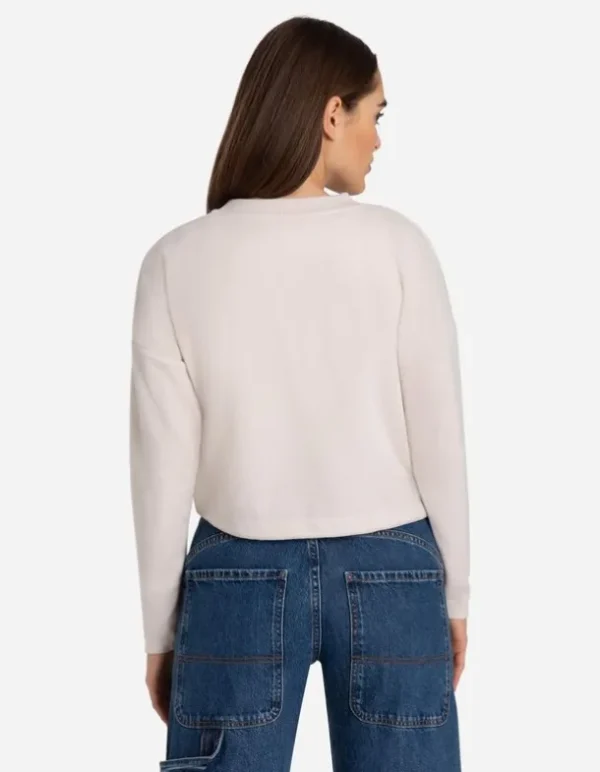 Sweatshirt - Tunnelzug am Saum - beige