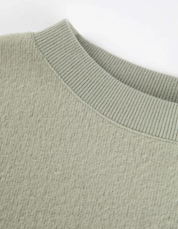 Sweatshirt - Tunnelzug am Saum - grün
