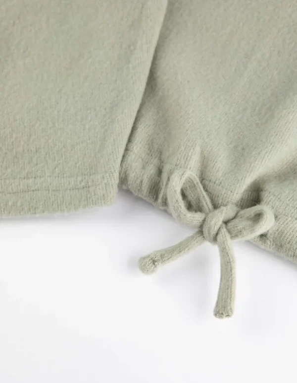 Sweatshirt - Tunnelzug am Saum - grün