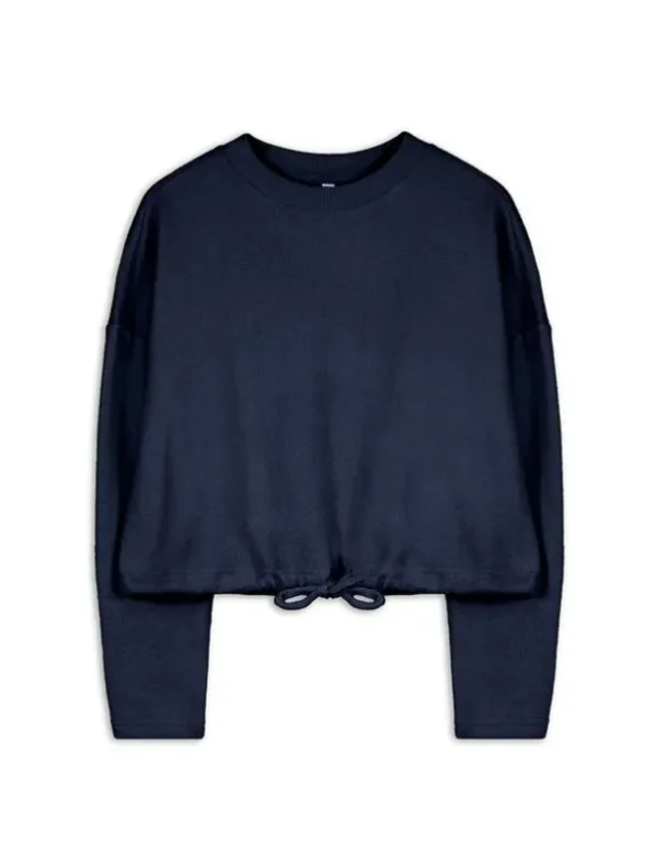 Sweatshirt - Tunnelzug am Saum - dunkelblau