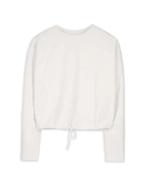 Sweatshirt - Tunnelzug am Saum - beige