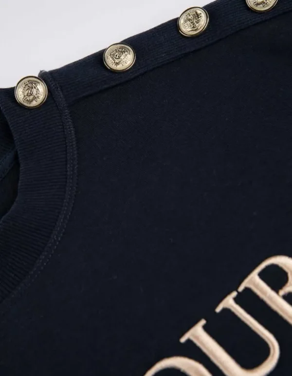 Sweatshirt - Zierknöpfe - dunkelblau