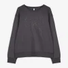 Sweatshirt - Zierperlen - dunkelgrau