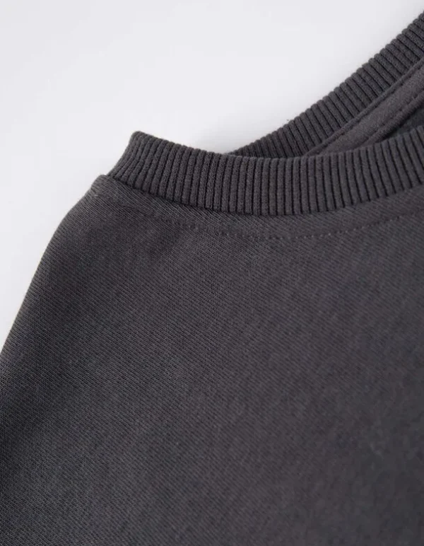 Sweatshirt - Zierperlen - dunkelgrau