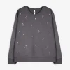 Sweatshirt - Ziersteine - dunkelgrau