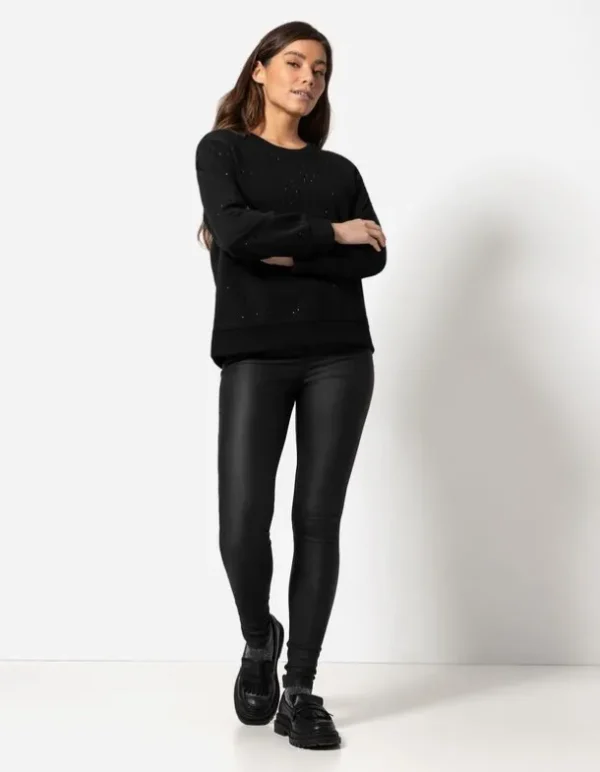 Sweatshirt - Ziersteine - schwarz