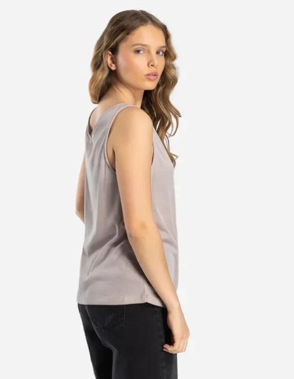 Top - Metallic-Details - beige