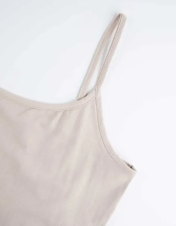Top - Spaghettiträger - beige