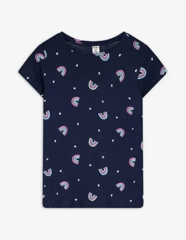 T-Shirt - Allover-Print - dunkelblau