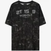 T-Shirt - Allover-Print - schwarz