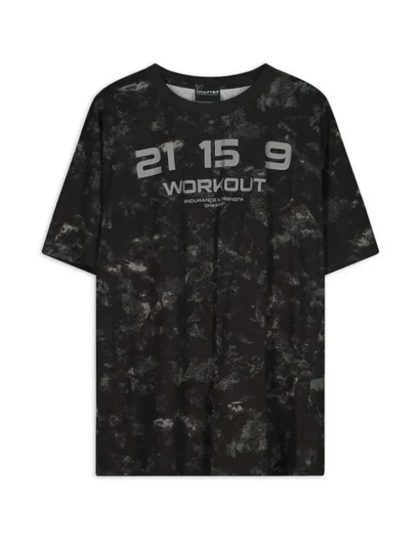 T-Shirt - Allover-Print - schwarz