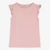T-Shirt - Ärmel mit Volants - orange