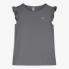 T-Shirt - Ärmel mit Volants - dunkelgrau