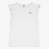 T-Shirt - Ärmel mit Volants - weiß