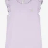 T-Shirt - Ärmel mit Volants - lila