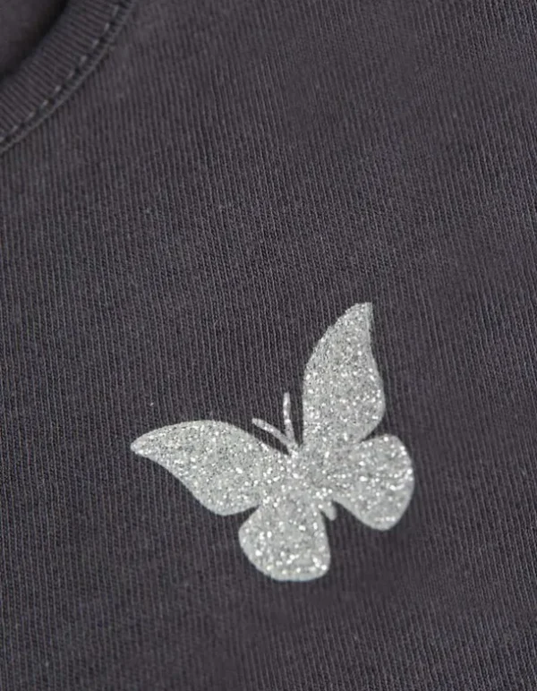 T-Shirt - Ärmel mit Volants - dunkelgrau