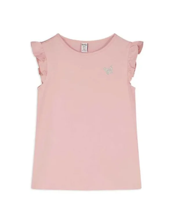 T-Shirt - Ärmel mit Volants - orange
