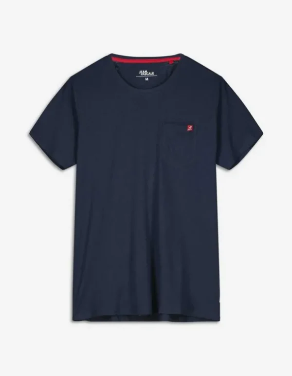 T-Shirt - Brusttasche - dunkelblau