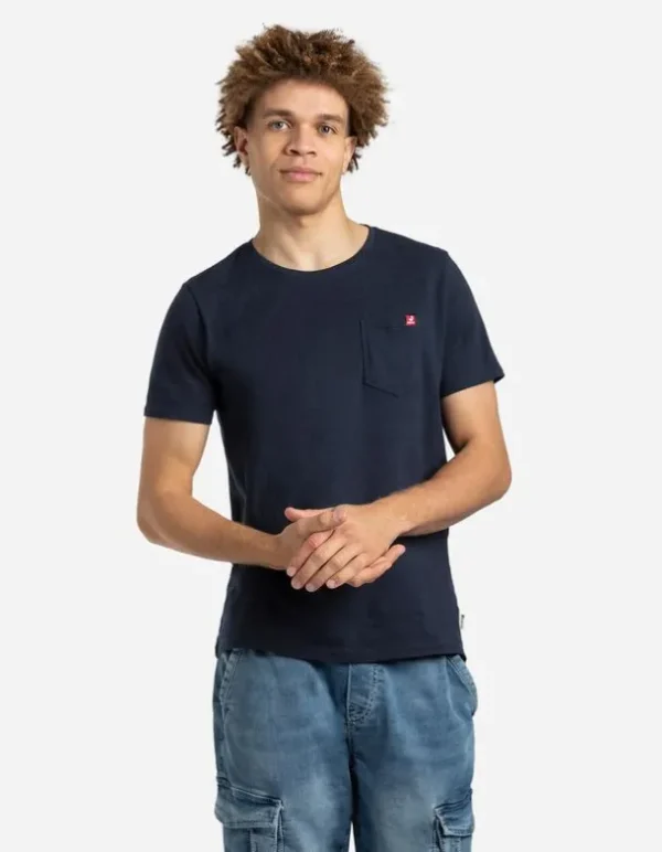 T-Shirt - Brusttasche - dunkelblau