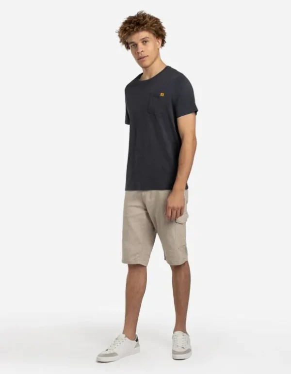 T-Shirt - Brusttasche - dunkelgrau