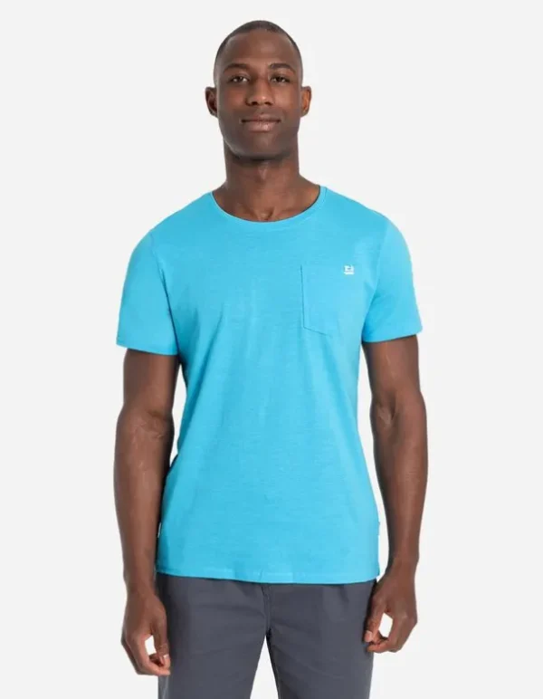 T-Shirt - Brusttasche - türkis