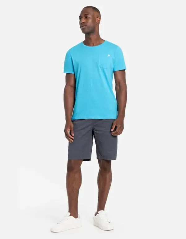 T-Shirt - Brusttasche - türkis